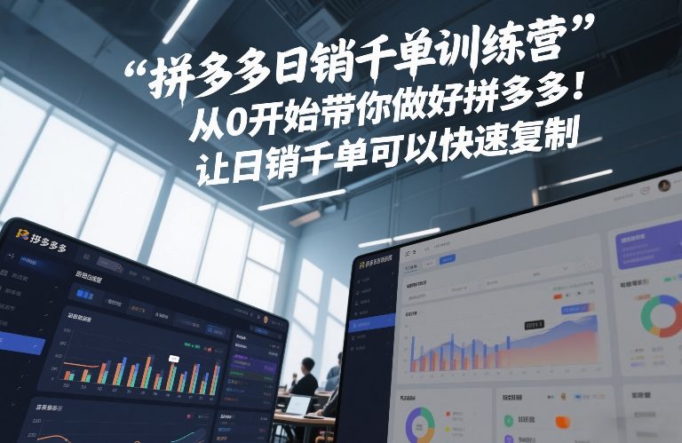 拼多多日销千单训练营，从0开始带你做好拼多多，让日销千单可以快速复制(更新26年2月)-创业资源网