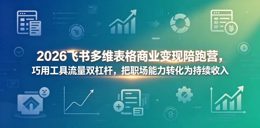 2026飞书多维表格商业变现陪跑营,巧用工具流量双杠杆,把职场能力转化为持续收入-创业资源网