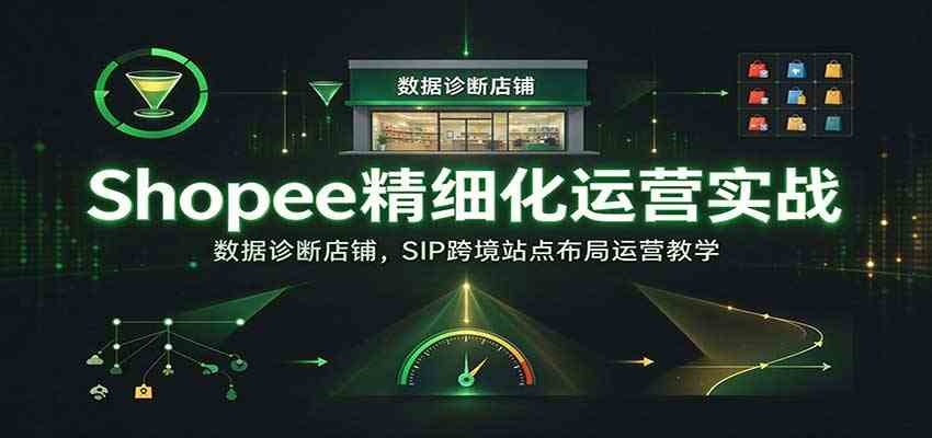 Shopee精细化运营实战：数据诊断店铺，SIP跨境站点布局运营教学【进阶】-创业资源网