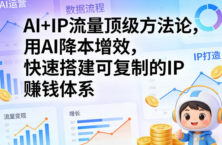 AI+IP流量顶级方法论，用AI降本增效，快速搭建可复制的IP賺钱体系-创业资源网