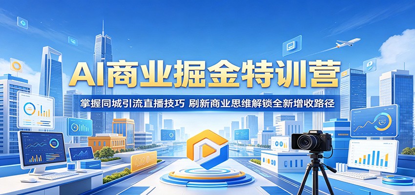 AI商业掘金特训营：掌握同城引流直播技巧，刷新商业思维解锁全新增收路径-创业资源网