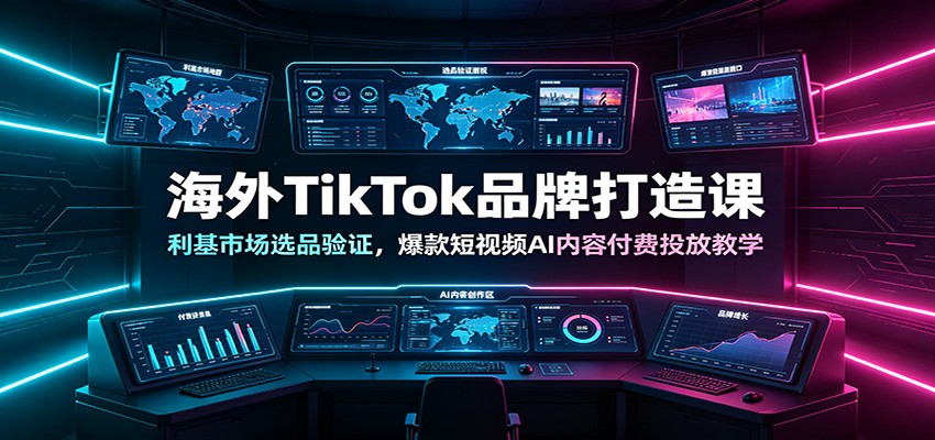 海外TikTok品牌打造课：利基市场选品验证，爆款短视频AI内容付费投放教学-创业资源网