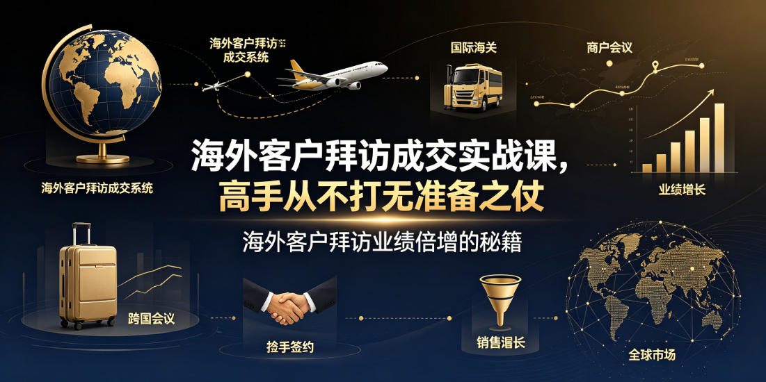 海外客户拜访成交实战课，高手从不打无准备之仗，海外客户拜访业绩倍增的秘籍-创业资源网