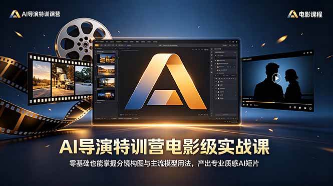 （18804期）AI导演特训营电影级实战课，零基础也能掌握分镜构图与主流模型用法，产出专业质感AI短片-创业资源网