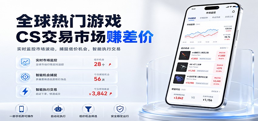 全球热门游戏CS交易市场赚差价，一个账号一部手机即可稳定运行，月入过万-创业资源网