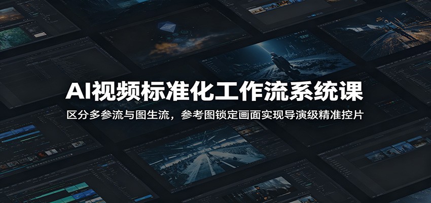 AI视频标准化工作流系统课：区分多参流与图生流，参考图锁定画面实现导演级精准控片-创业资源网