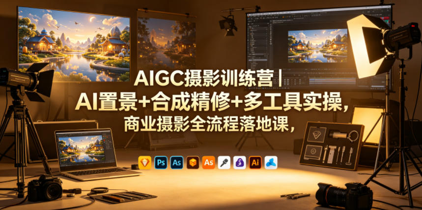 AIGC摄影训练营｜AI置景+合成精修+多工具实操，商业摄影全流程落地课-创业资源网