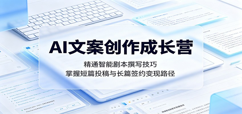 AI文案创作成长营:精通智能剧本撰写技巧,掌握短篇投稿与长篇签约变现路径-创业资源网