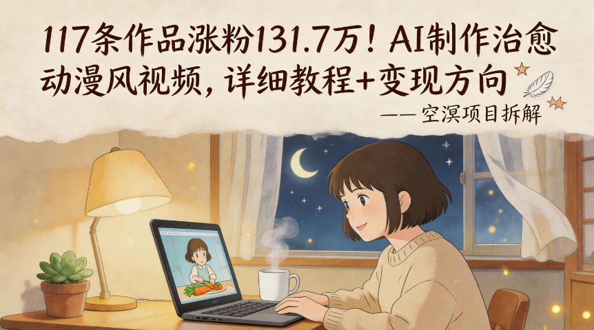 117条作品涨粉131.7W！AI制作治愈动漫风视频，详细教程+变现方向-创业资源网
