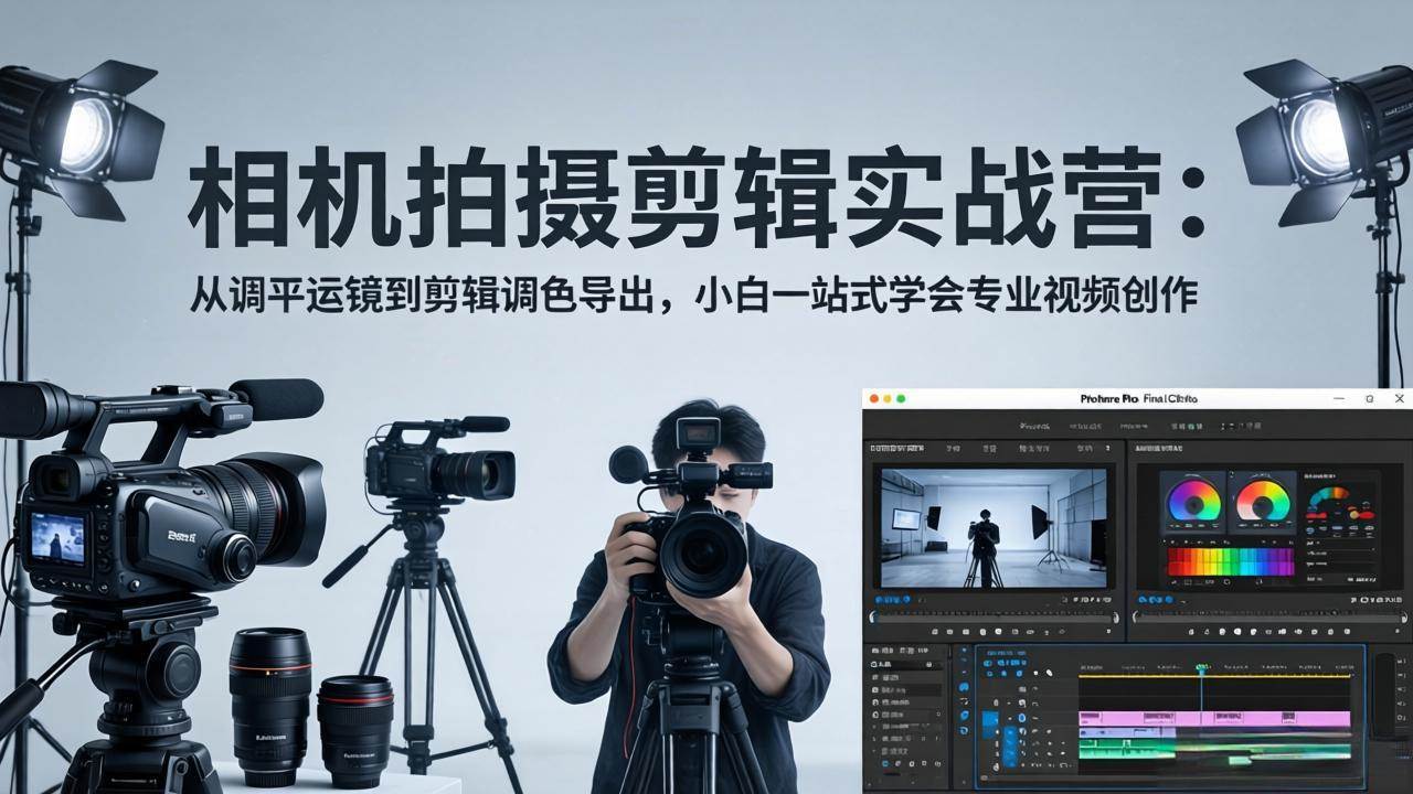 （18002期）相机拍摄剪辑实战营：从调平运镜到剪辑调色导出，小白一站式学会专业视频创作-创业资源网