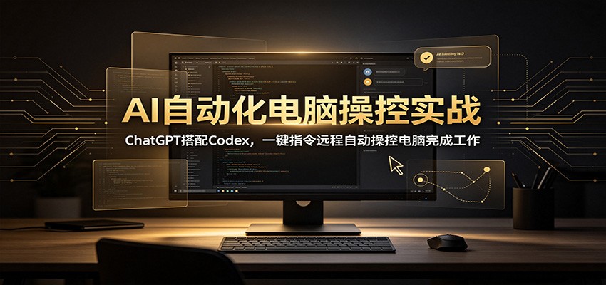 AI自动化电脑操控实战：ChatGPT搭配Codex，一键指令远程自动操控电脑完成工作-创业资源网