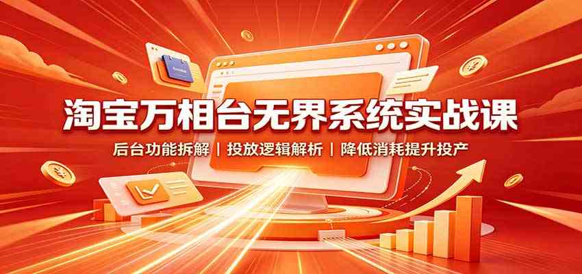 淘宝万相台无界系统实战课:后台功能拆解,投放逻辑解析,降低消耗提升投产 淘宝万相台无界系统实战课:后台功能拆解,投放逻辑解析,降低消耗提升投产