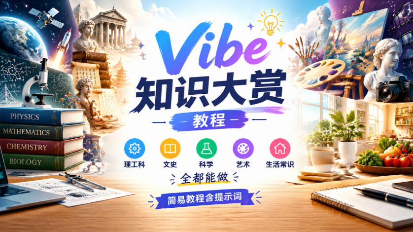 Vibe知识大赏教程，理工科、文史、科学、艺术、生活常识全都能做，简易教程含提示词-创业资源网