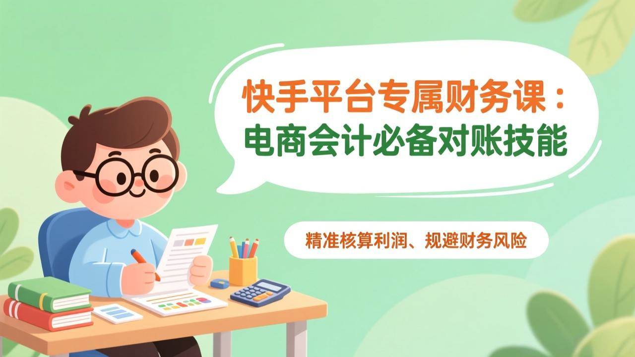 （17167期）快手平台专属财务课：电商会计必备对账技能，精准核算利润、规避财务风险-创业资源网