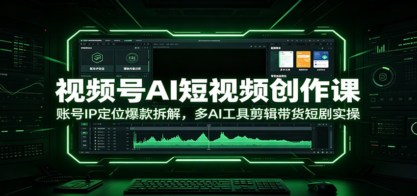 视频号AI短视频创作课：账号IP定位爆款拆解，多AI工具剪辑带货短剧实操-创业资源网