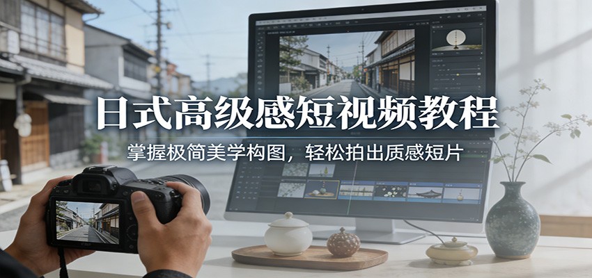 日式高级感短视频教程:掌握极简美学构图,轻松拍出质感短片-创业资源网