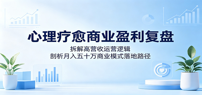 心理疗愈商业盈利复盘:拆解高营收运营逻辑,剖析月入五十万商业模式落地路径 心理疗愈商业盈利复盘:拆解高营收运营逻辑,剖析月入五十万商业模式落地路径