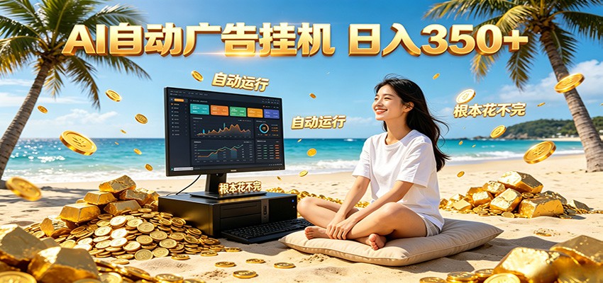 AI自动广告挂机 日入350+ 真正做到躺赚式变现,根本花不完!-创业资源网
