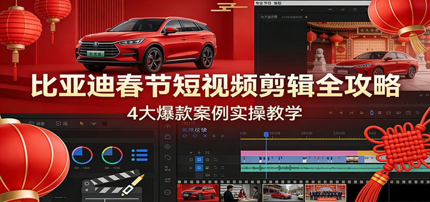 比亚迪春节短视频剪辑全攻略,4大爆款案例实操教学 比亚迪春节短视频剪辑全攻略,4大爆款案例实操教学