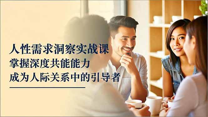 （16683期）人性需求洞察实战课，掌握深度共感能力，成为人际关系中的引导者-创业资源网