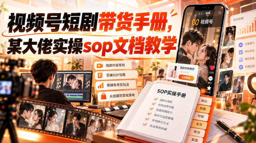 视频号短剧带货手册,某大佬实操sop文档教学-创业资源网