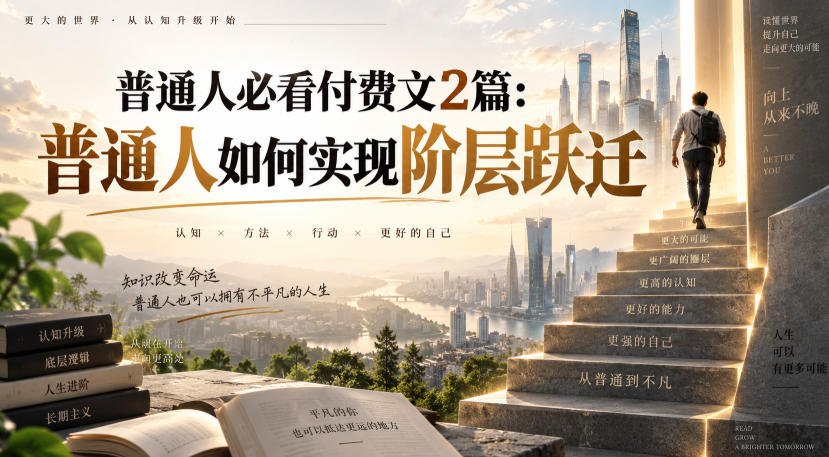 普通人必看付费文2篇：普通人如何实现阶层跃迁-创业资源网