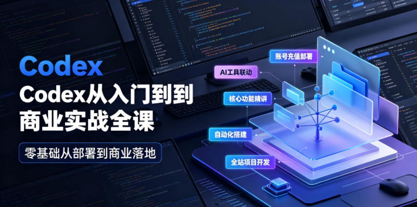 Codex从入门到商业实战全课｜账号充值部署、AI工具联动、核心功能精讲、自动化搭建、全站项目开发零基础教程-创业资源网