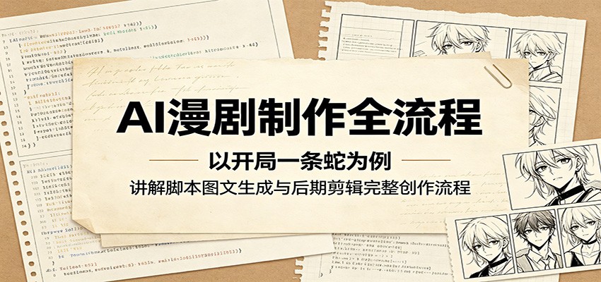 AI漫剧制作全流程：以开局一条蛇为例，讲解脚本图文生成与后期剪辑完整创作流程-创业资源网
