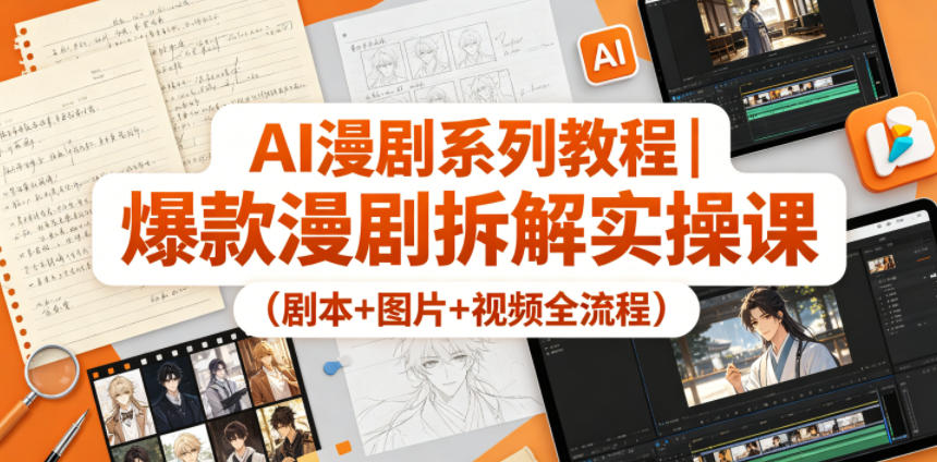 AI漫剧系列教程｜爆款漫剧拆解实操课（剧本+图片+视频全流程）-创业资源网