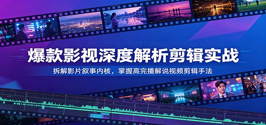 爆款影视深度解析剪辑实战:拆解影片叙事内核,掌握高完播解说视频剪辑手法-创业资源网