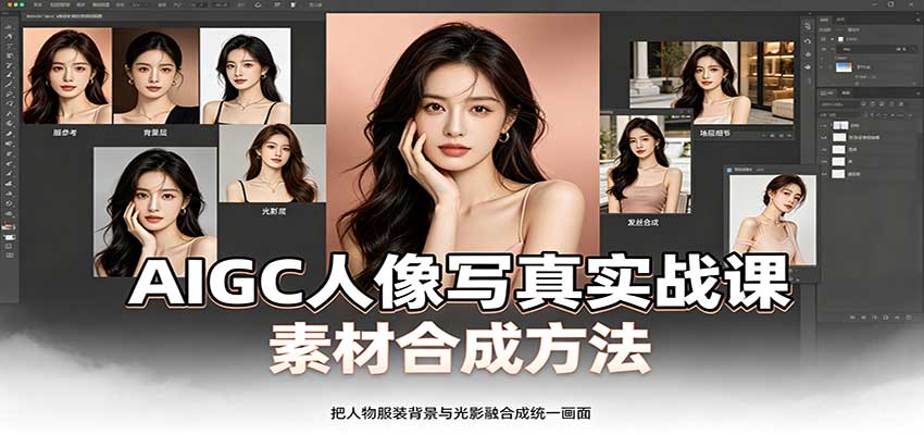 AIGC人像写真实战课：软件平台部署筹备，素材合成方法，多题材写真案例-创业资源网
