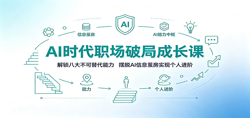 AI时代职场破局成长课：解锁八大不可替代能力，摆脱AI信息茧房实现个人进阶-创业资源网