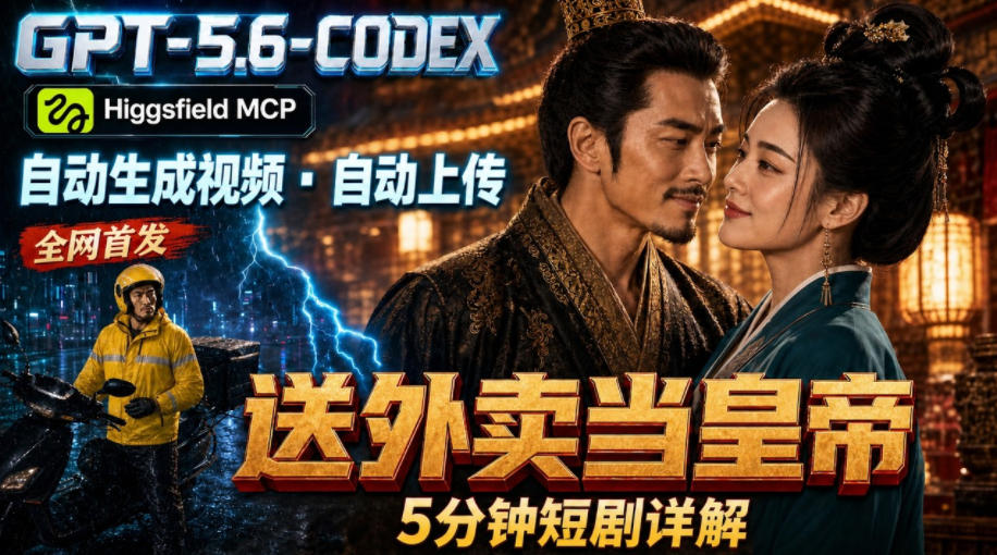 GPT-5.6 Codex+Higgsfield MCP：一条指令生成5分钟短剧并自动上传YouTube（油管）-创业资源网