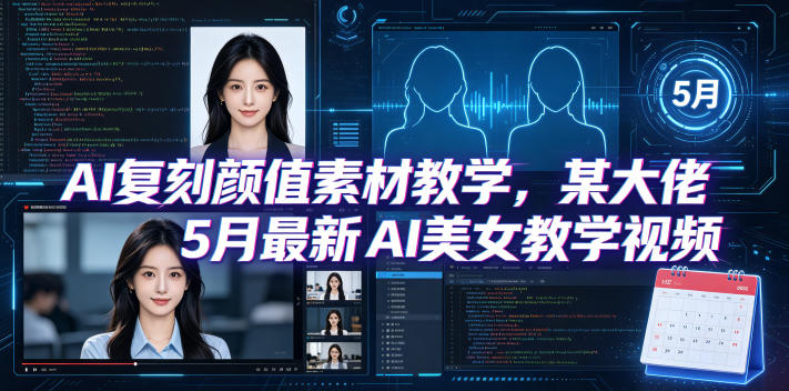 AI复刻颜值素材教学，某大佬5月最新AI美女教学视频，内含4月好物复刻教学-创业资源网