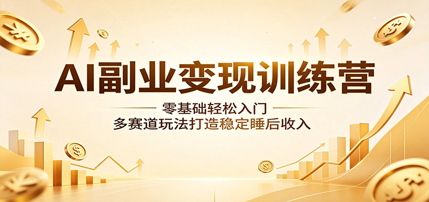 AI副业变现训练营：零基础轻松入门，多赛道玩法打造稳定睡后收入-创业资源网