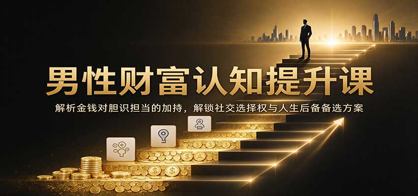 男性财富认知提升课：解析金钱对胆识担当的加持，解锁社交选择权与人生后备备选方案-创业资源网