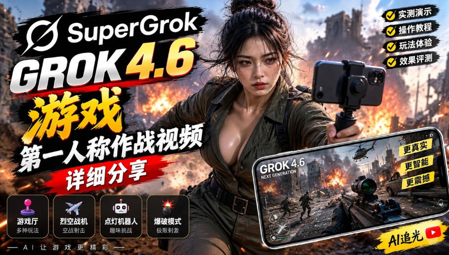 Grok 4.6也能做游戏?第一人称作战视频实测|玩法详细讲解-创业资源网