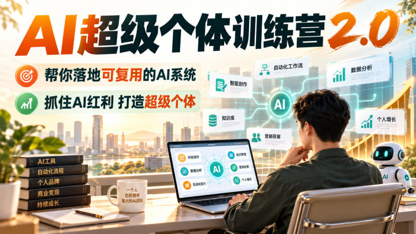 AI超级个体训练营2.0，帮你落地可复用的AI系统，抓住AI红利打造超级个体-创业资源网