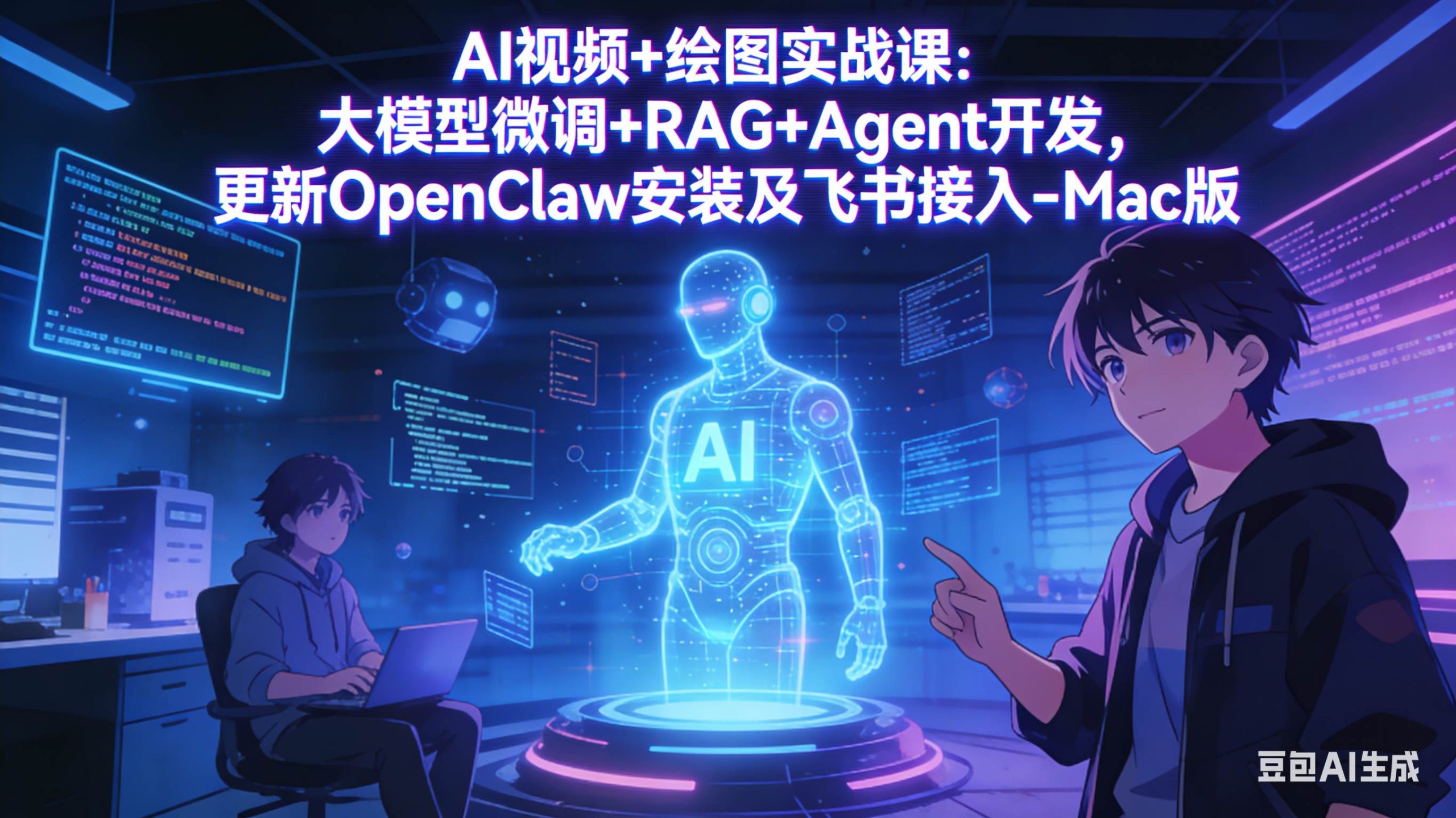 （17594期）AI视频+绘图实战课：大模型微调+RAG+Agent开发，更新OpenClaw安装及飞书接入-Mac版-创业资源网