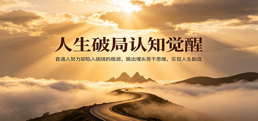人生破局认知觉醒，普通人努力却陷入困境的根源，跳出埋头苦干思维，实现人生翻盘-创业资源网