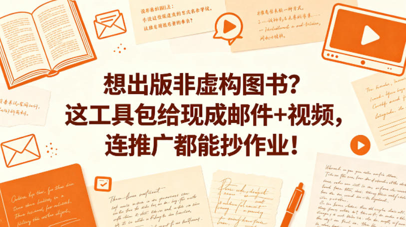 想出版非虚构图书？这工具包给现成邮件+视频，连推广都能抄作业！【原创双语字幕】-创业资源网