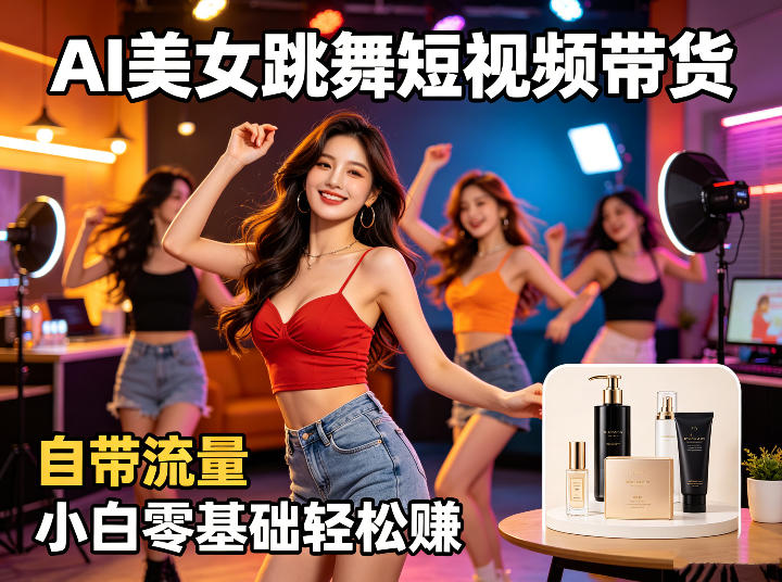 AI美女跳舞短视频带货：自带流量，小白零基础轻松賺，详细拆解-创业资源网