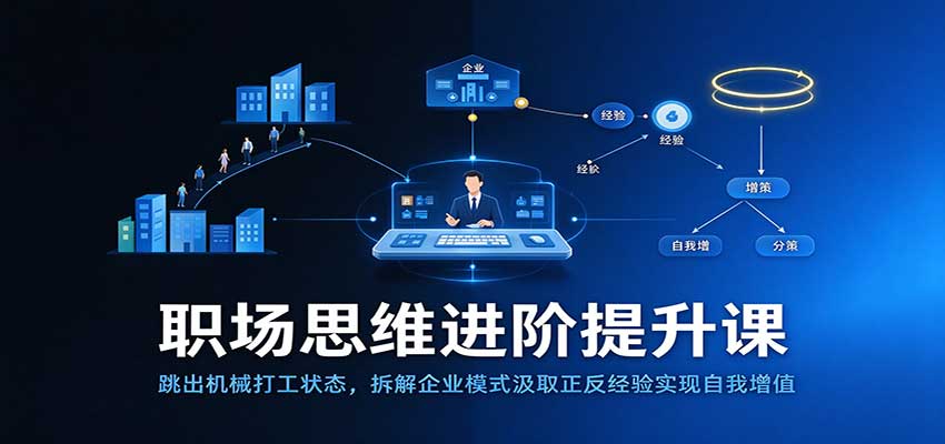 职场思维进阶提升：跳出机械打工状态，拆解企业模式汲取正反经验实现自我增值-创业资源网