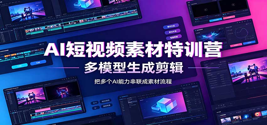 AI短视频素材特训营：Codex本地部署实操，多模型生成剪辑，爆量素材挖掘教学-创业资源网