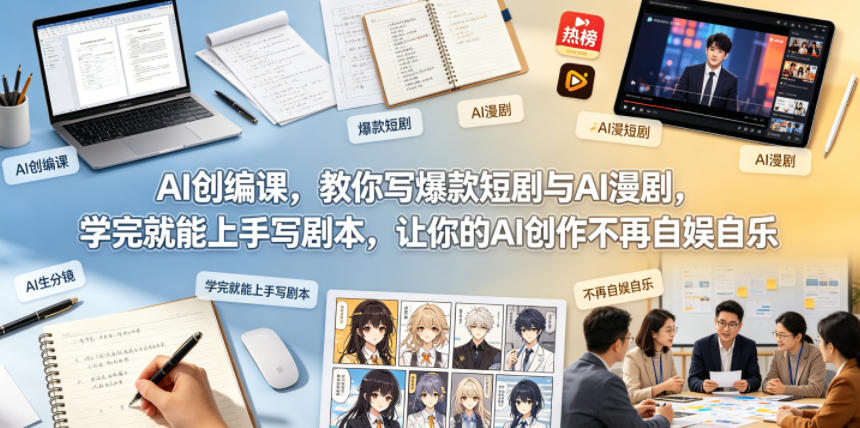 AI创编课，教你写爆款短剧与AI漫剧，学完就能上手写剧本，让你的AI创作不再自娱自乐-创业资源网