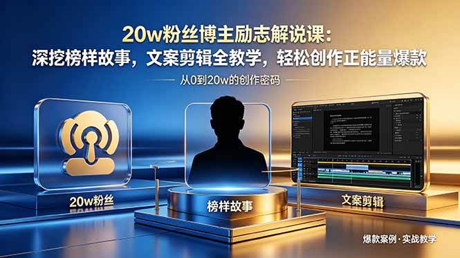 （18648期）20w粉丝博主励志解说课：深挖榜样故事，文案剪辑全教学，轻松创作正能量爆款-创业资源网