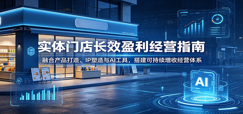 实体门店长效盈利经营指南：融合产品打造、IP塑造与AI工具，搭建可持续增收经营体系-创业资源网