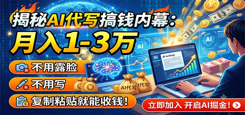 揭秘AI代写搞钱内幕：月入1-3万，不用露脸不用写，复制粘贴就能收钱！-创业资源网