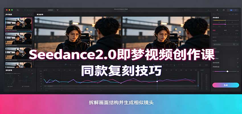 Seedance2.0即梦视频创作课：剧本式视频制作，同款复刻技巧，多行业案例落地教学-创业资源网