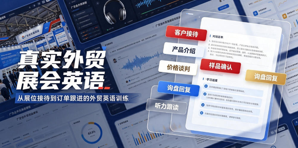 真实外贸展会英语,广交会外贸口语听力突击课程【音频】-创业资源网